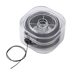 Черный Круглая эластичная кристаллическая нить, эластичная нить для бисера, для изготовления эластичного браслета, чёрные, 0.8 мм, около 98.43 ярдов (90 м) / коробка