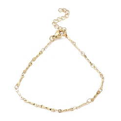 Золотой Ионное покрытие (ip) 304 браслеты-цепочки с текстурированными звеньями из нержавеющей стали, золотые, 7-1/8 дюйм (18.1 см)