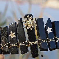 Обсидиан Ободки для волос из натурального обсидиана, короны для волос для женщин и девочек, 350x150 мм