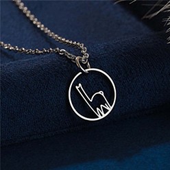 Альпака 304 подвески из нержавеющей стали с лазерной резкой, цвет нержавеющей стали, не тускнеет, альпака, 15.75 дюйм (40 см), Кулон : 12x12 мм