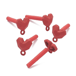 Красный Серьги-гвоздики из сплава, окрашенные распылением, с булавками и петлями из стерлингового серебра 925, сердце, серебряные, красные, 11.5x10 мм, отверстие : 1.8 мм, штифты : 0.5 мм