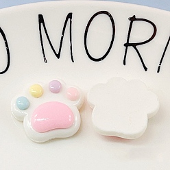 Бледно-Розовый Непрозрачные кабошоны из смолы, отпечаток лапы, розовый жемчуг, 17x21 мм