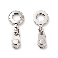 Echt platiniert Rack Überzug Messing Charme, Echt platiniert, 13x9x5 mm, Bohrung: 1.2 mm