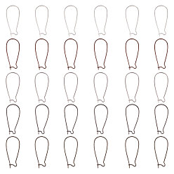 (52) Непрозрачная лаванда Латунные серьги-кольца серьги почек, разноцветные, 20~21 датчик, 33x14x0.7~0.8 мм