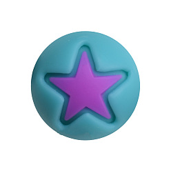 Звезда Круглые пищевые экологически чистые силиконовые бусины, звезда, 15 мм