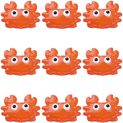 Оранжево-Красный 10 шт. стеклянные эмалевые бусины, краб, оранжево-красный, 15x21x8 мм, отверстие : 1.4 мм