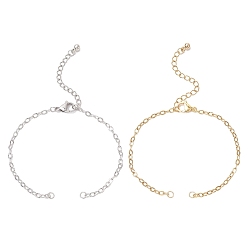 Золотой & Цвет Нержавеющей Стали 2 шт. 2 цвета 304 изготовление браслета из текстурированной нержавеющей стали, золотые и нержавеющая сталь цвет, 6-3/4 дюйм (17 см), 1 шт / цвет