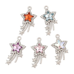 (52) Непрозрачная лаванда Акриловые подвески из сплава с покрытием стойки, звезды прелести, разноцветные, 30.5x16.5x5.5 мм, отверстие : 1.8 мм