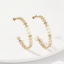 Золотой 304 из нержавеющей стали серьги, ионное покрытие (ip), c-образный, золотые, 38.5x5 мм