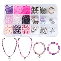Mixed Color DIY Bracelet Makings, Mixed Color, 8mm,Hole: 0.7~1.1mm, 8x6mm,Hole: 1.5mm, 10mm,Hole: 1.3~1.6mm, 6x1mm, 4mm, 8mm,Hole: 2mm, 25mm,Hole: 5mm,Hole: 5mm, 14x11x4mm,Hole: 2mm, 28.5x25.3x1.5mm,Hole: 2mm, 13.5x10mm,Hole: 1.5mm, 18x7x1mm