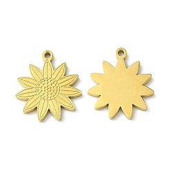 Золотой Ионное покрытие (ip) 304 подвески из нержавеющей стали для ручной полировки, цветочный шарм, золотые, 19x16.5x1.5 мм, отверстие : 1.5 мм