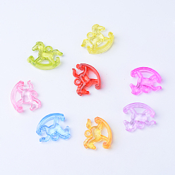 (52) Непрозрачная лаванда Прозрачные акриловые подвески, игрушечный конь-качалка, разноцветные, 21.5x23x6 мм, отверстие : 2.5 мм, Около 500 шт / 500 г