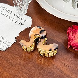 Сэнди Коричневый Ацетат целлюлозы с заколками для волос с железными когтями, аксессуары для волос для женщин и девочек, геометрический, песчаный коричневый, 69 мм