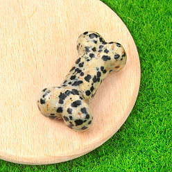 Далматинских Джаспер Резные фигурки из натуральной далматинской яшмы из заживляющей кости, Украшения из камня с энергией Рейки, 34x20x10~14 мм