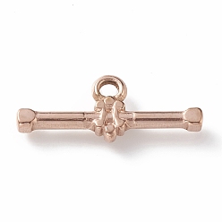 Розовое Золото Ионное покрытие (ip) 304 детали тумблеров из нержавеющей стали, бар, розовое золото , 22x9x3 мм, отверстие : 2 мм