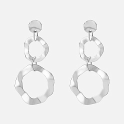 Платина Волнистые кольца, подвески из сплава, серьги-гвоздики, платина, 75x35 мм