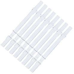 Белый 20шт. эластичная лента для галстуков с застежкой-помпоном, белые, 256~445x16.5x5 мм, отверстие : 9x2 мм