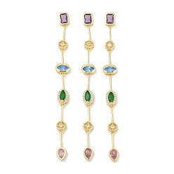 Настоящее золото 18K Латунные микро проложить кубического циркония большие кулоны, стойки покрытие, без кадмия и без свинца, прочное покрытие, реальный 18 k позолоченный, 103x9.5x6 мм