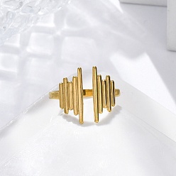 Золотой 304 открытые манжеты из нержавеющей стали для женщин, золотые, внутренний диаметр: 18 мм