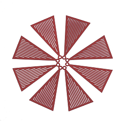 Красный 430 из нержавеющей стали филигранные подвески, окрашеные, гравированные металлические украшения, треугольные, красные, 35x20x0.5 мм, отверстие : 1.5 мм