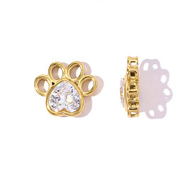 Прозрачный 304 микро нержавеющей стали прокладывать Цирконом подвески, лапы печатать прелести, ионное покрытие (ip), реальный 18 k позолоченный, прозрачные, 16x15 мм