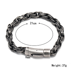 Античное Серебро 304 браслеты из нержавеющей стали с цепочкой для мужчин и женщин, с застежкой, античное серебро, 8.27 дюйм (21 см)