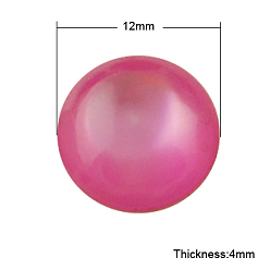Ярко-Розовый Кабошоны из смолы, имитации кошачьего глаза , полукруглый, ярко-розовый, 12x4 мм