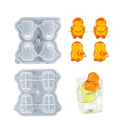 Белый Силиконовые формы для льда пищевого класса своими руками, формы для литья смолы, пингвин, белые, 137x136x21 мм