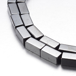 Original Color Magnetic Synthetic Hematite Bead Strands, Grade A, Cuboid, Original Color, 8x4x4mm, Hole: 1mm, about 48pcs/strand, 15.7 inch(40cm)