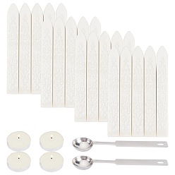 Seashell Color DIY Scrapbook Kits, Including Candle, Stainless Steel Spoon and Sealing Wax Sticks, Seashell Color, 9x1.1x1.1cm, 20pcs
