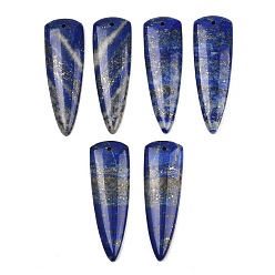Треугольник Природный лазурит подвески, подходящие подвески, треугольник прелести, 40~41x13~13.5x4~4.5 мм, отверстие : 1.2 мм