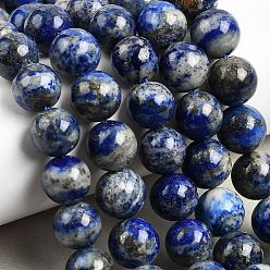 Ляпис-Лазурь Нитки бусины из натурального ляписа-лазури, класса AB, круглые, 10~10.5 мм, отверстие : 0.7~1 мм, около 37~38 шт / нитка, 14.72~15.28'' (37.4~38.8 см)