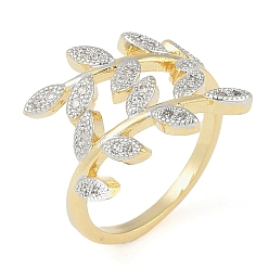 Настоящее золото 18K Кольцо-манжета из листовой латуни с микропаве из прозрачного кубического циркония для женщин, без кадмия и без свинца, реальный 18 k позолоченный, внутренний диаметр: 17 мм