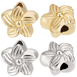 (52) Непрозрачная лаванда 60шт 2 цвета бусины из сплава, без кадмия и без свинца, цветок, разноцветные, 7x7x4.5 мм, отверстие : 1.6 мм, 30 шт / цвет