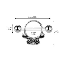 Цветок 304 ниппельный хомут из нержавеющей стали, цвет нержавеющей стали, цветок, 18x26 мм