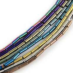 (52) Непрозрачная лаванда Трубка гальваническим бусины пряди немагнитная синтетический гематит, разноцветные, 9x3 мм, отверстие : 1 мм, около 45 шт / нитка, 15.7 дюйм