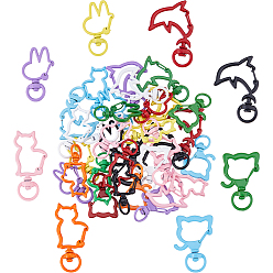 Mixed Shapes 32 шт. 4 стили цинковый сплав эмалированные поворотные застежки, разноцветные, разнообразные, 33~43x20~28x6 мм, отверстие : 5x9 мм