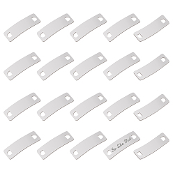 Нержавеющая Сталь Цвет 20 шт. 201 подвески-соединители из нержавеющей стали в форме изогнутого прямоугольника, штамповка пустой метки, не тускнеет, цвет нержавеющей стали, 14x42x1 мм, отверстие : 4.5x5.5 мм