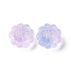 Violet Transparent Spray Painted Glass Beads, Sunflower, Violet, 15x10mm, Hole: 1.2mm