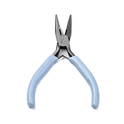 Светло-Голубой Набор ювелирных плоскогубцев, 45 # плоскогубцы из углеродистой стали, для изготовления ювелирных изделий, Небесно-голубой, 12.5x5.15x1 см