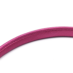 Cerise Plain Plastic Hair Band Findings, No Teeth, Covered with Cloth, Cerise, 120mm, 9.5mm