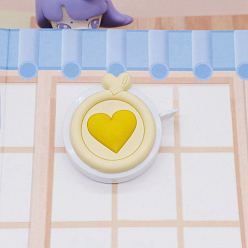 Золотистый Счастливое сердце ПВХ и полиэтиленовая рулетка, мягкая выдвижная швейная рулетка, для тела, шитье, портной, ткань, золотые, 55.5x51x21 мм