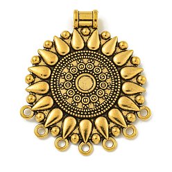 Цветок Тибетский стиль компоненты сплава люстра ссылки, без свинца и без кадмия, античное золото , цветок, 50x42.5x7 мм, отверстие: 2.5 и 5 мм