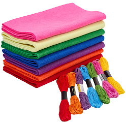 (52) Непрозрачная лаванда 7 шт. 7 цвета нетканого войлочного полотна, коврик для рукоделия с начинкой из игрушек, с 7 мотками хлопчатобумажных швейных ниток, разноцветные, 92x20x0.14 см