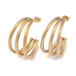 Золотой Вакуумное покрытие pvd 201 серьги-гвоздики в форме луны из нержавеющей стали, с 304 штифта из нержавеющей стали, золотые, 31x15.5 мм