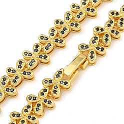 Черный Ожерелья с звеньями бабочки из латуни и циркония, долговечный, без кадмия и без свинца, реальный 18 k позолоченный, чёрные, 16.30 дюйм (41.4 см)