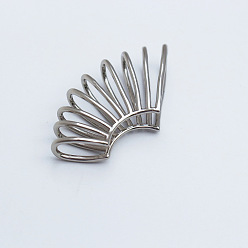 Платина Латунные полые пружинные серьги-манжеты, платина, 37x21 мм