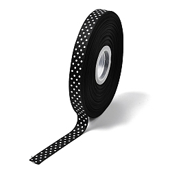 Черный Горошек лента Grosgrain ленты, чёрные, 5/8 дюйм (16 мм), 50 ярдов / рулон (45.72 м / рулон)