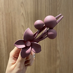Серо-розавый Пластиковые зажимы волос аллигатора, аксессуары для волос для женщин и девочек, цветок, увядшая роза, 110 мм