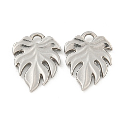 Нержавеющая Сталь Цвет Не тускнеющие 304 подвески из нержавеющей стали, очарование листа, цвет нержавеющей стали, 19.5x15x2.5 мм, отверстие : 2.5 мм